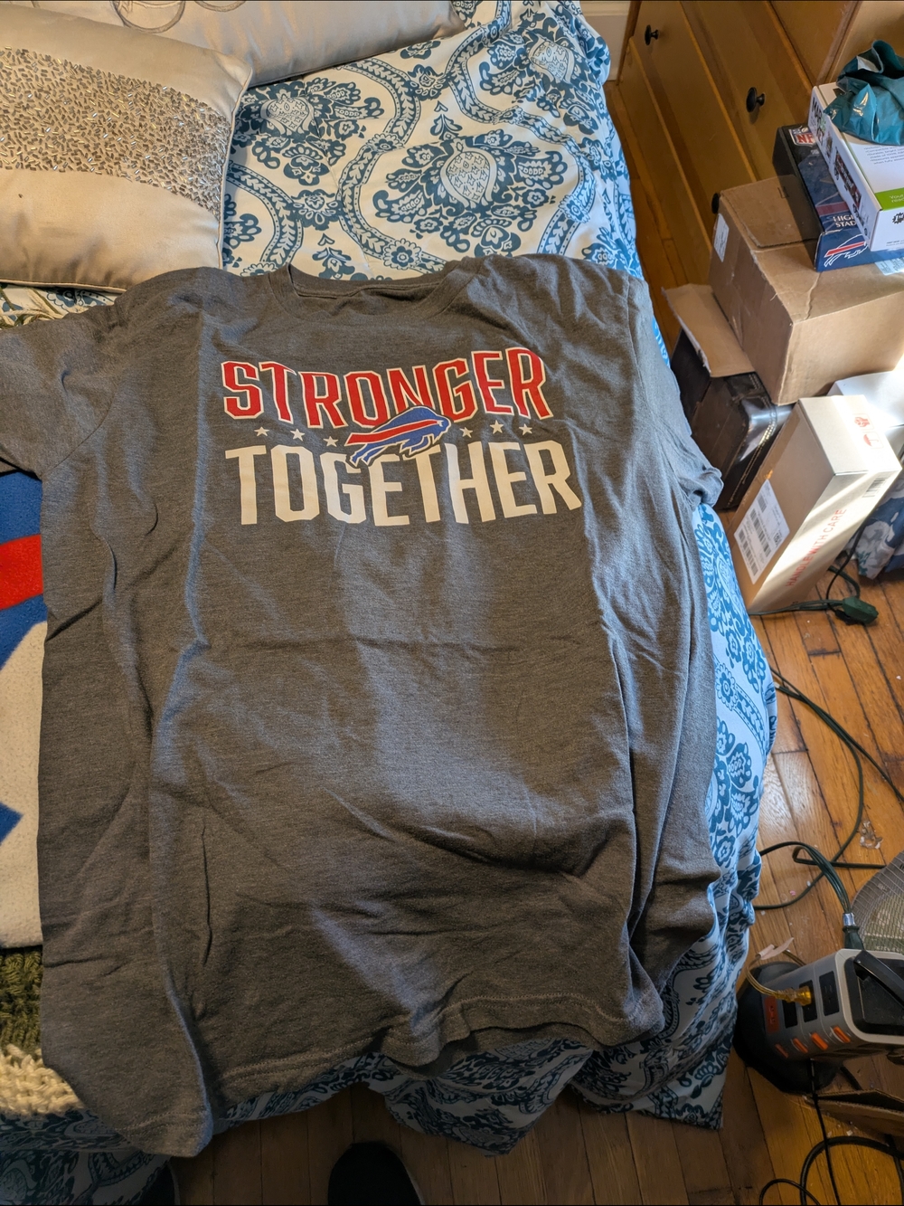 Fanatics Gray "Stronger Together" Buffalo Bills T‑Shirt